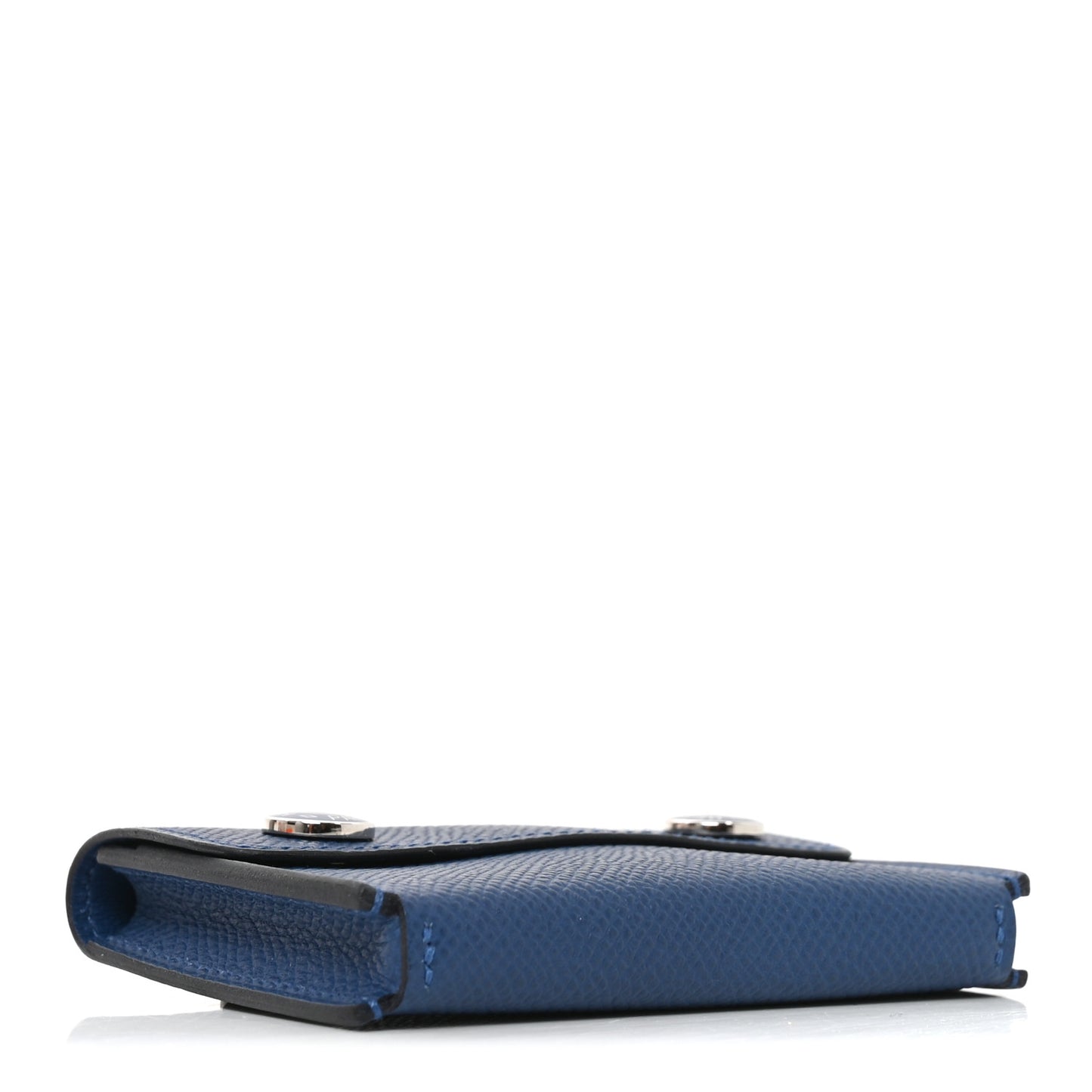 Epsom Hermesnap Card Holder Bleu Tie