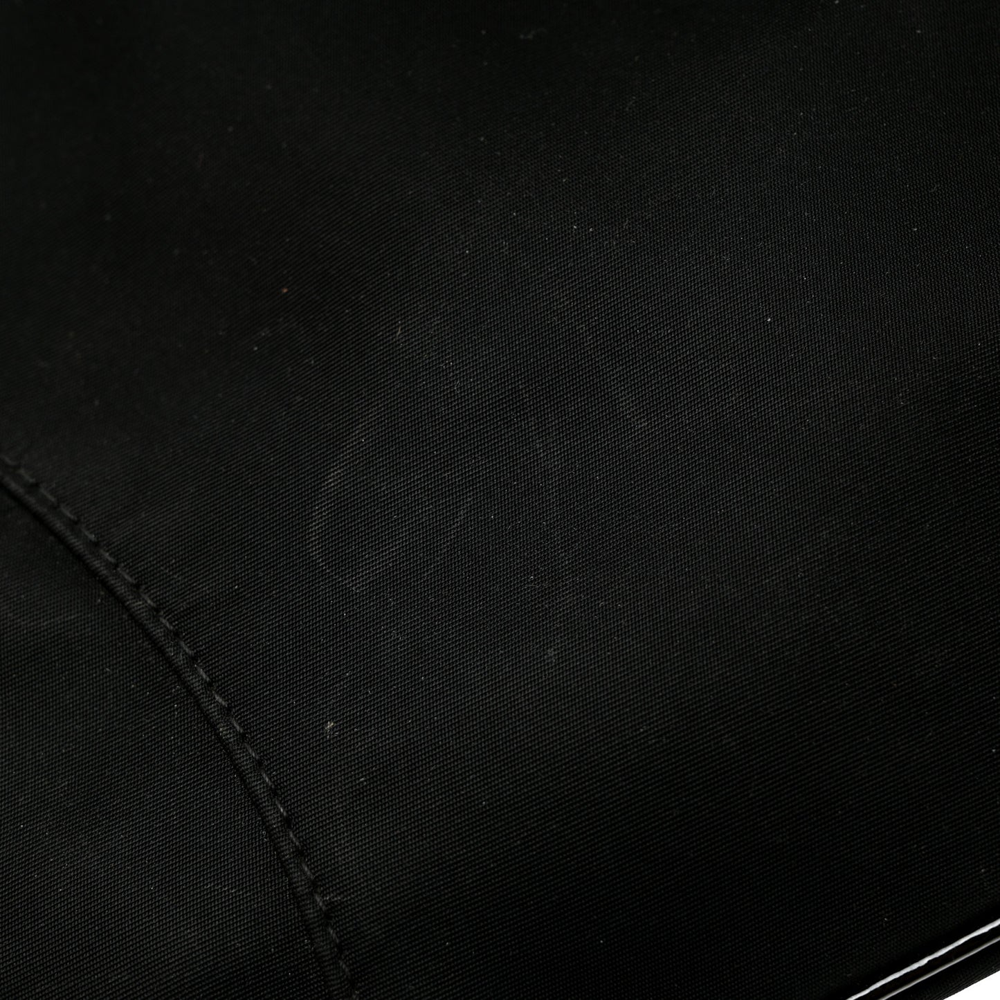 Canvas Patent Calfskin Saddle Bag Black