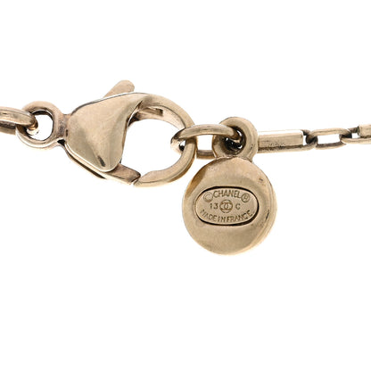 Chanel Crystal Pearl CC Camellia Flower Necklace Gold 4 of 5