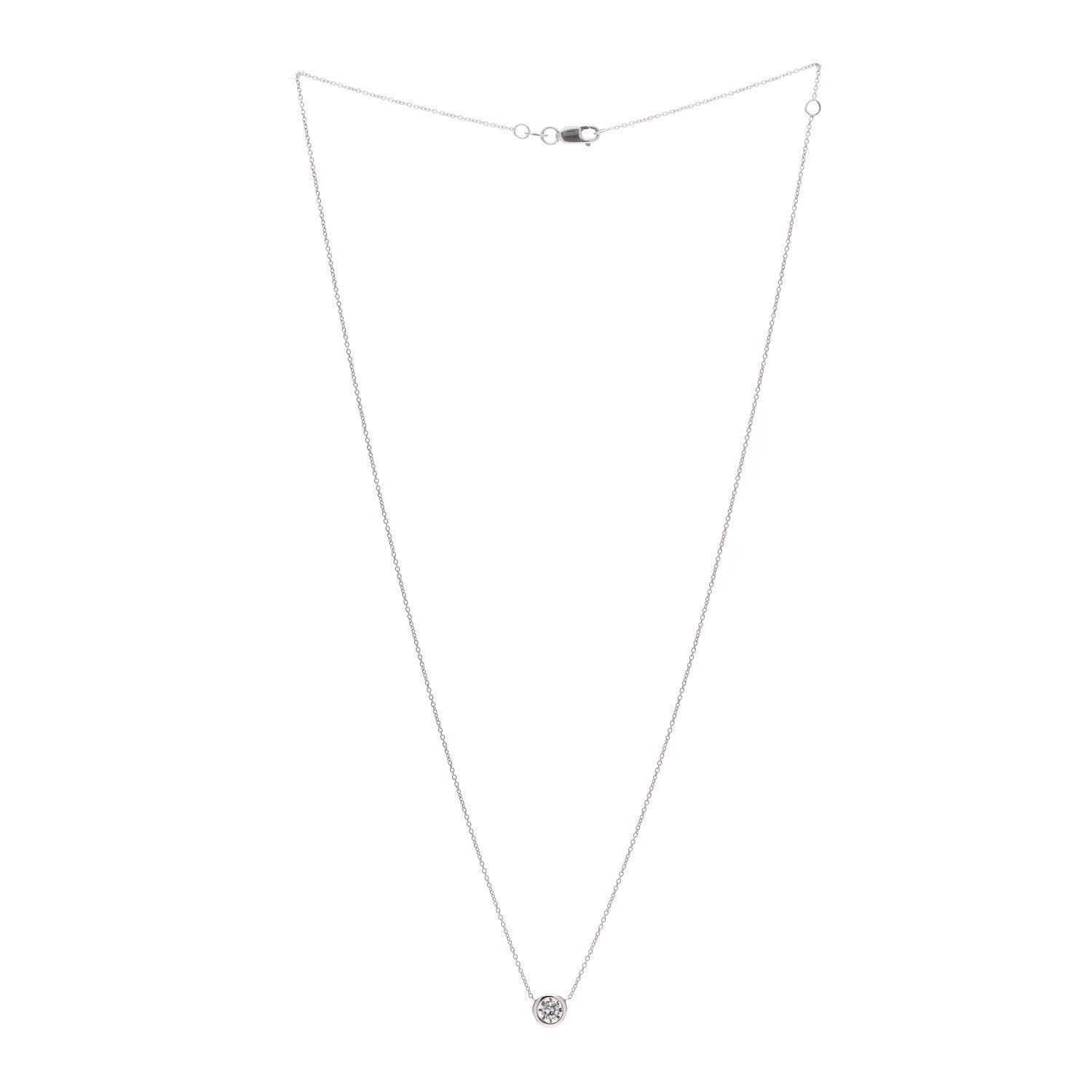 Roberto Coin 18K White Gold Diamond .50ct Diamonds by the Inch Pendant Necklace 3 of 6