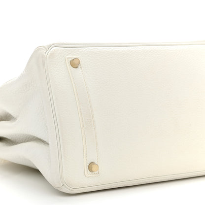 Hermes Taurillon Clemence Birkin 35 White 8 of 15