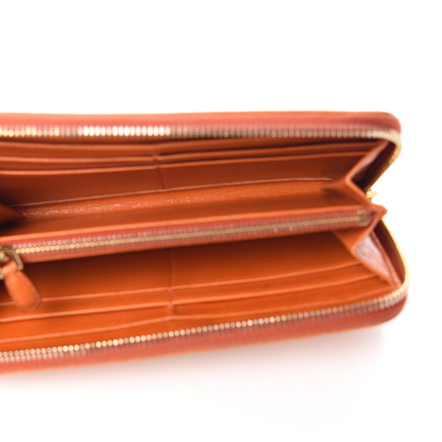 Prada Goatskin Chic Zip Around Wallet Papaya 4 of 14