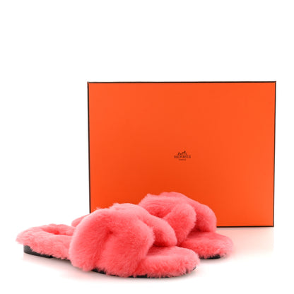 Hermes Woolskin Oran Sandals 36.5 Rose Du Desert 9 of 9
