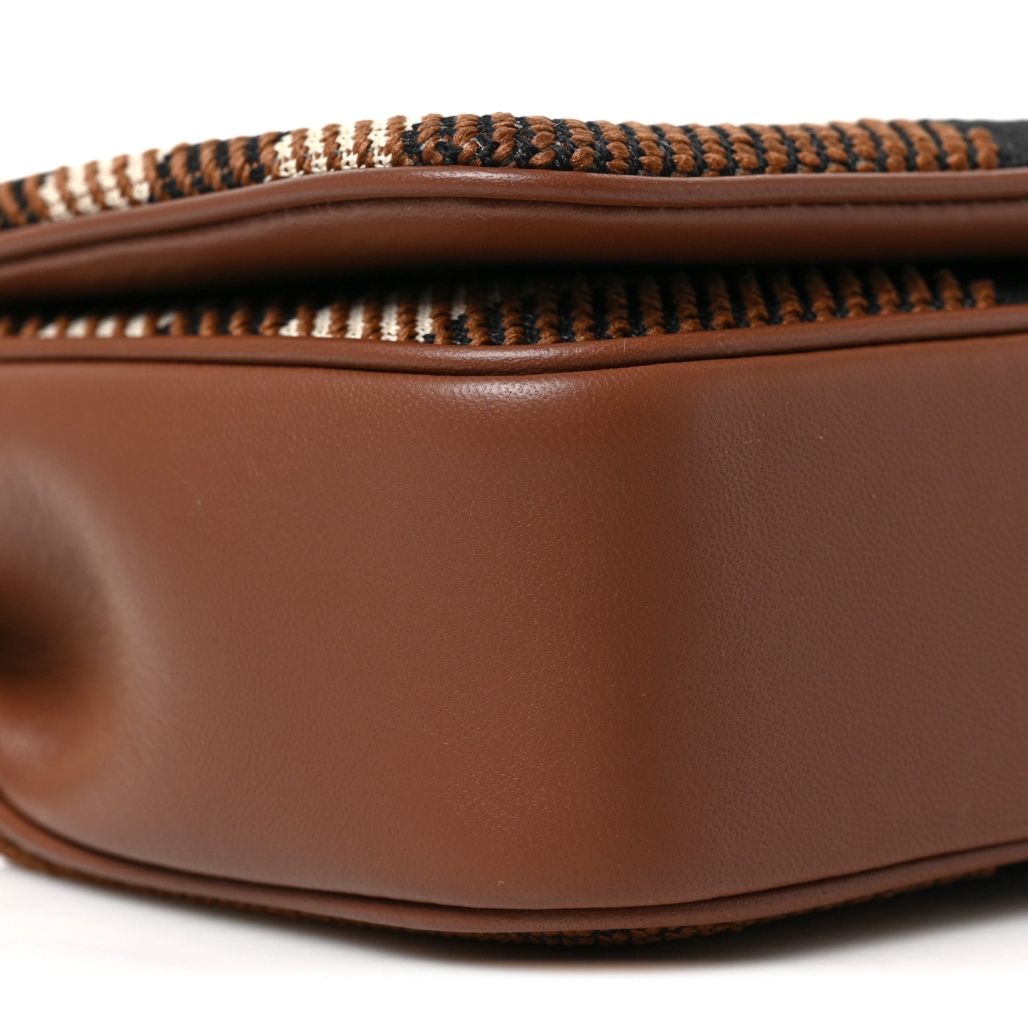 Burberry Calfskin Knit Check Small Lola Bag Dark Birch Brown 7 of 8