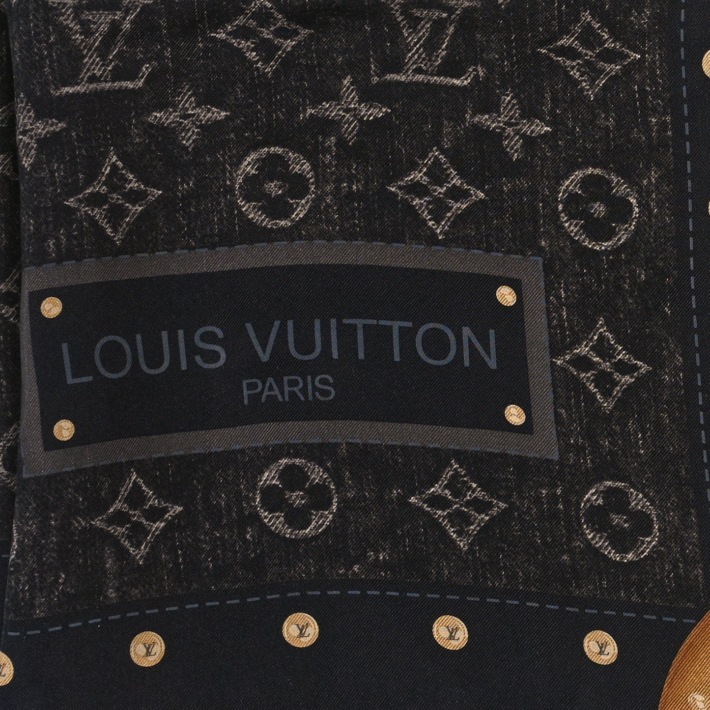 Silk Monogram Trunks Square Scarf Brown