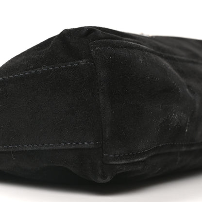 Prada Scamosciato Suede Shoulder Bag Black 9 of 10