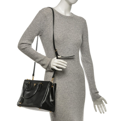 Prada Saffiano Small Galleria Double Zip Tote Black 2 of 8