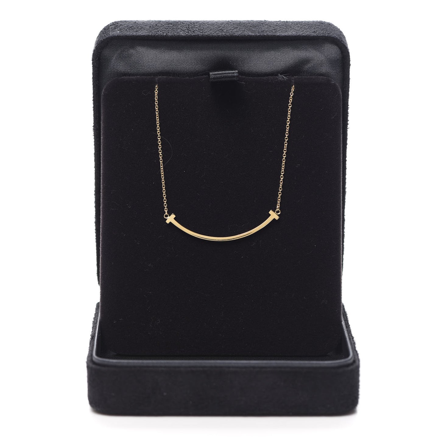 18K Yellow Gold Small T Smile Pendant Necklace