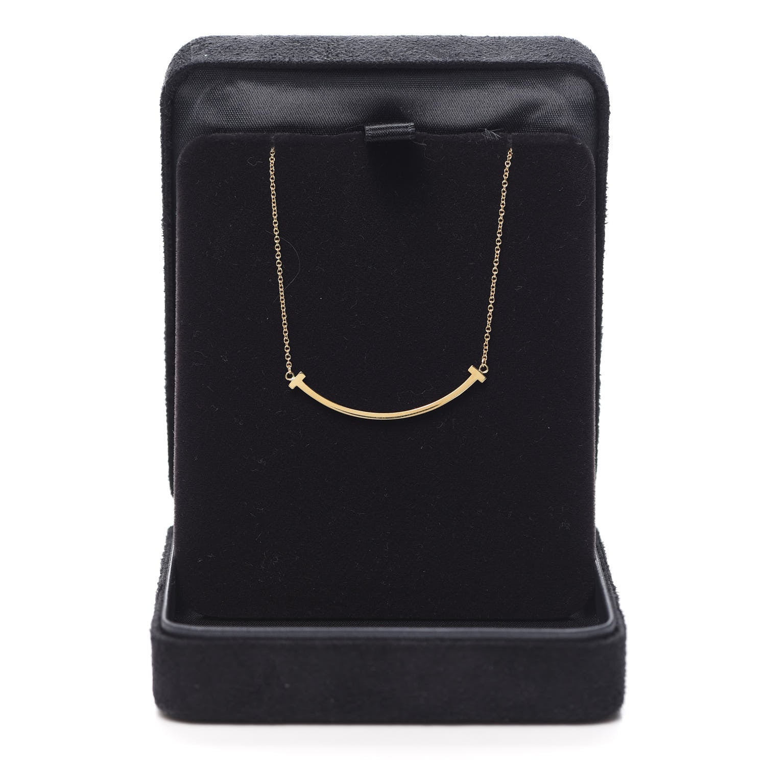Tiffany 18K Yellow Gold Small T Smile Pendant Necklace 6 of 6