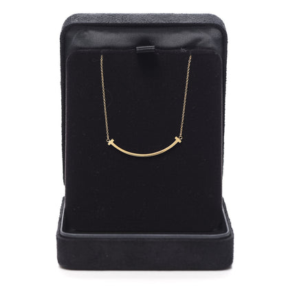 Tiffany 18K Yellow Gold Small T Smile Pendant Necklace 6 of 6