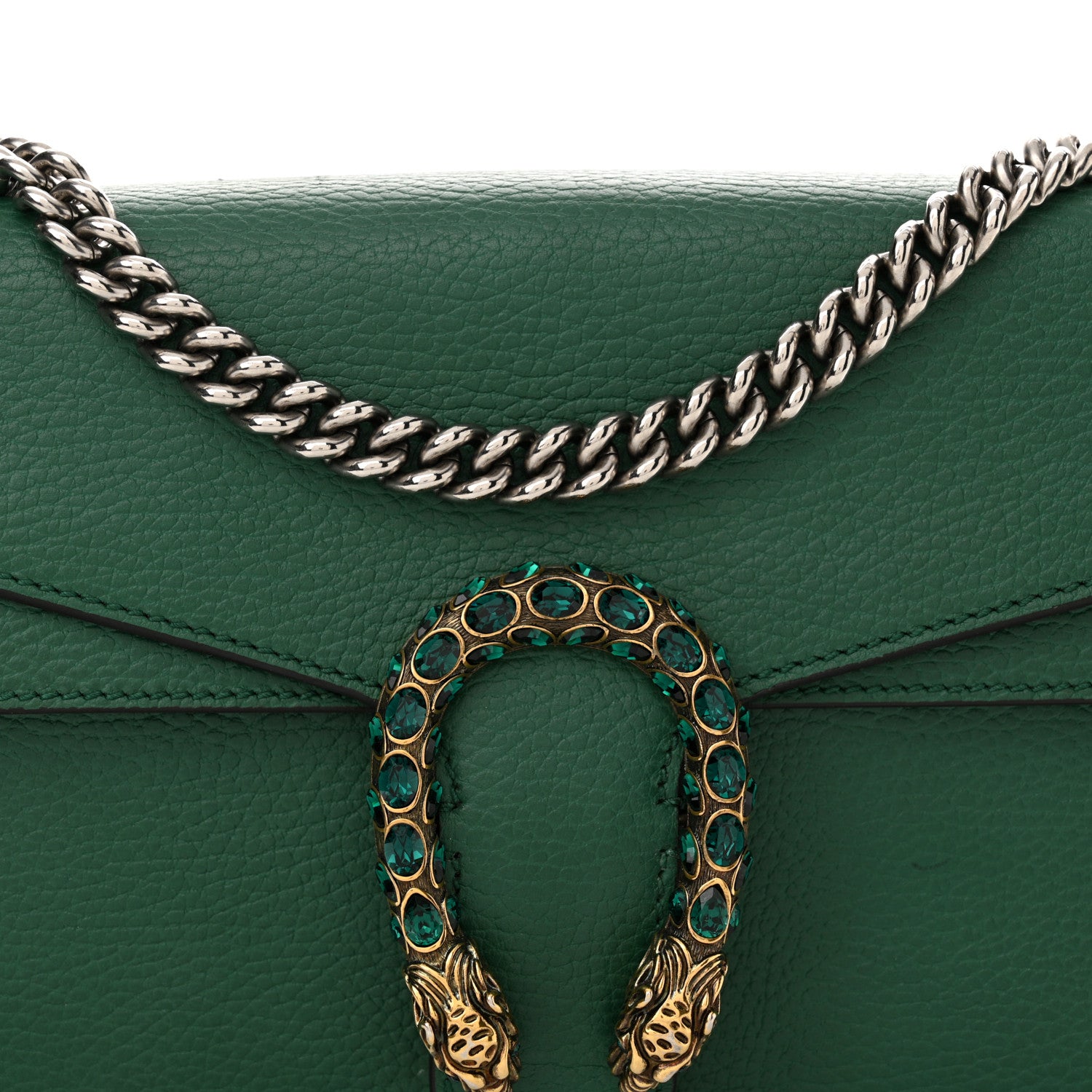 Gucci Pebbled Calfskin Small Dionysus Shoulder Bag Emerald 8 of 14