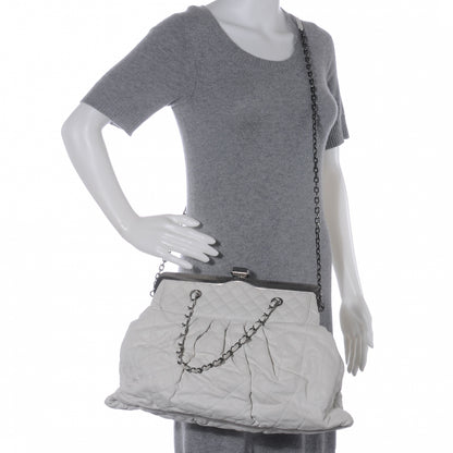 Chanel Iridescent Calfskin Chic Quilt Frame Tote White 2 of 7