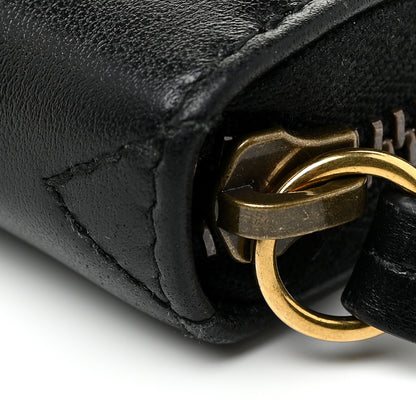 Gucci Calfskin Matelasse GG Marmont Zip Around Wallet Black 17 of 24