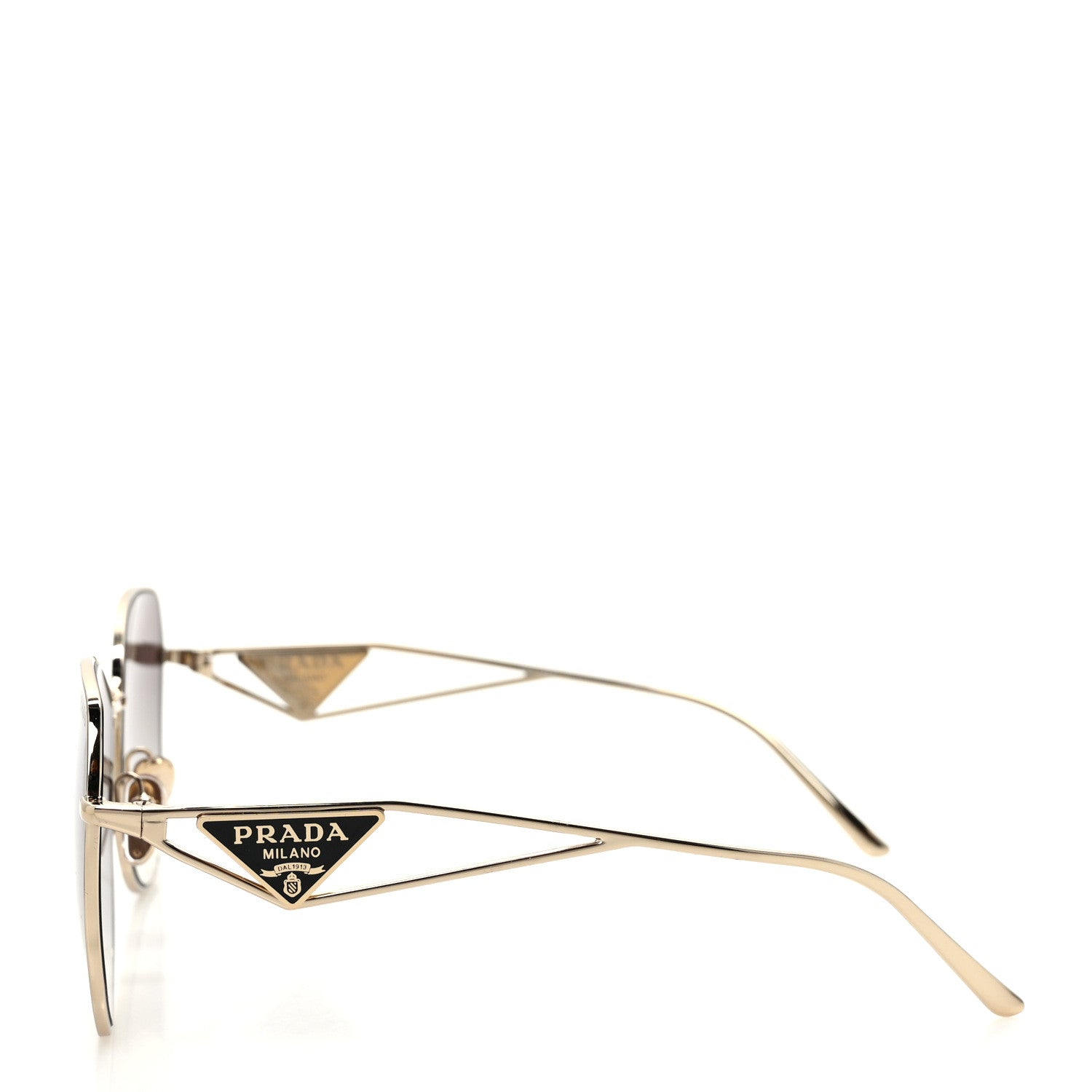 Prada Metal Symbole Triangle Logo Sunglasses SPR57Y Smoky Grey 3 of 9