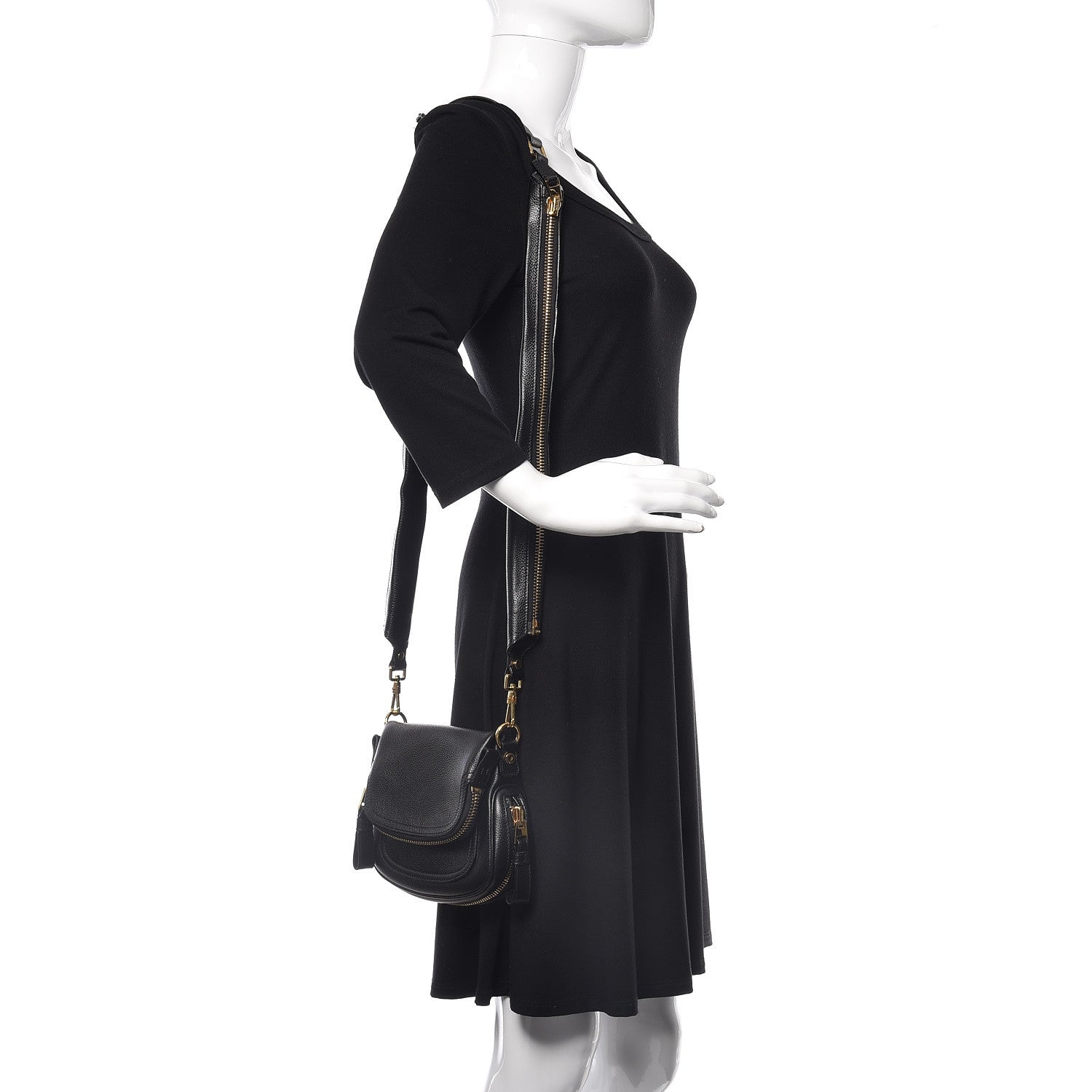 Tom Ford Calfskin Mini Jennifer Crossbody Bag Black 2 of 10