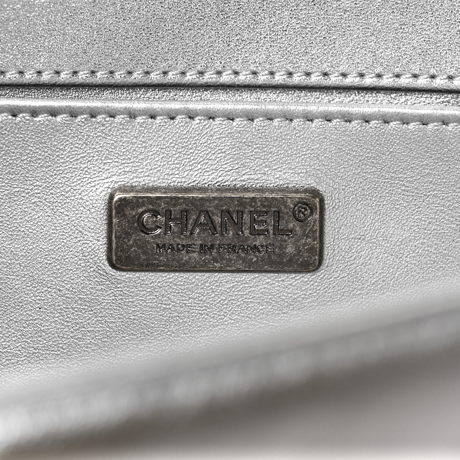 Chanel Metallic Lambskin Embellished Medium Boy Flap Silver 6 of 11