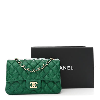 Chanel Metallic Caviar Quilted Mini Rectangular Flap Green 11 of 11
