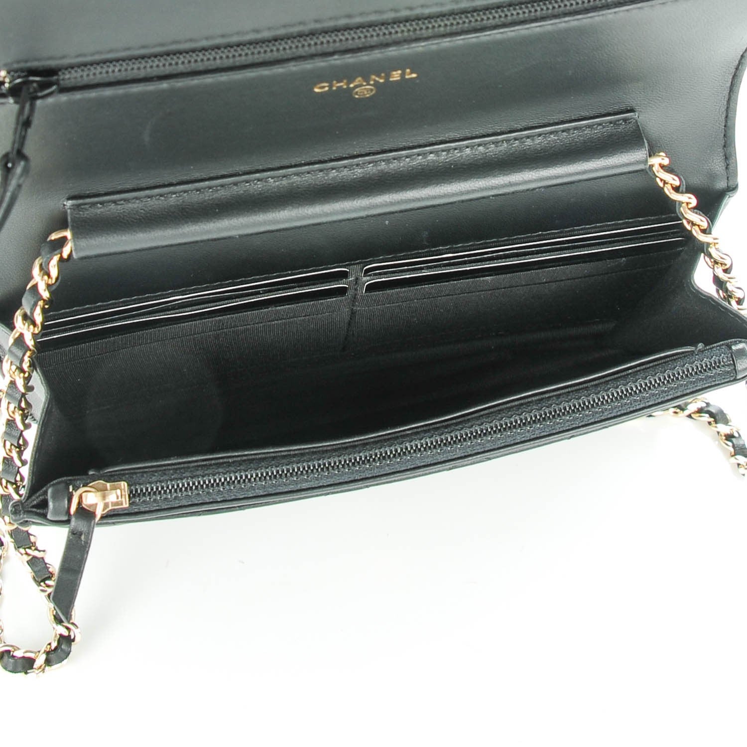 Chanel Lambskin Quilted Boy Wallet On Chain WOC Black 5 of 8