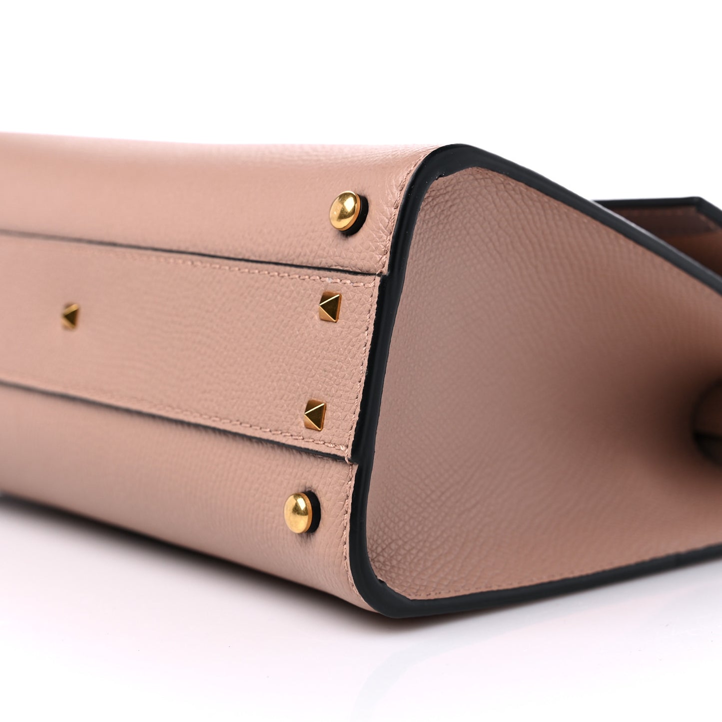 Grainy Calfskin Small VSling Top Handle Bag Poudre