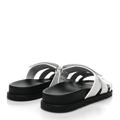 Hermes Calfskin Womens Chypre Sandals 36.5 White 4 of 9