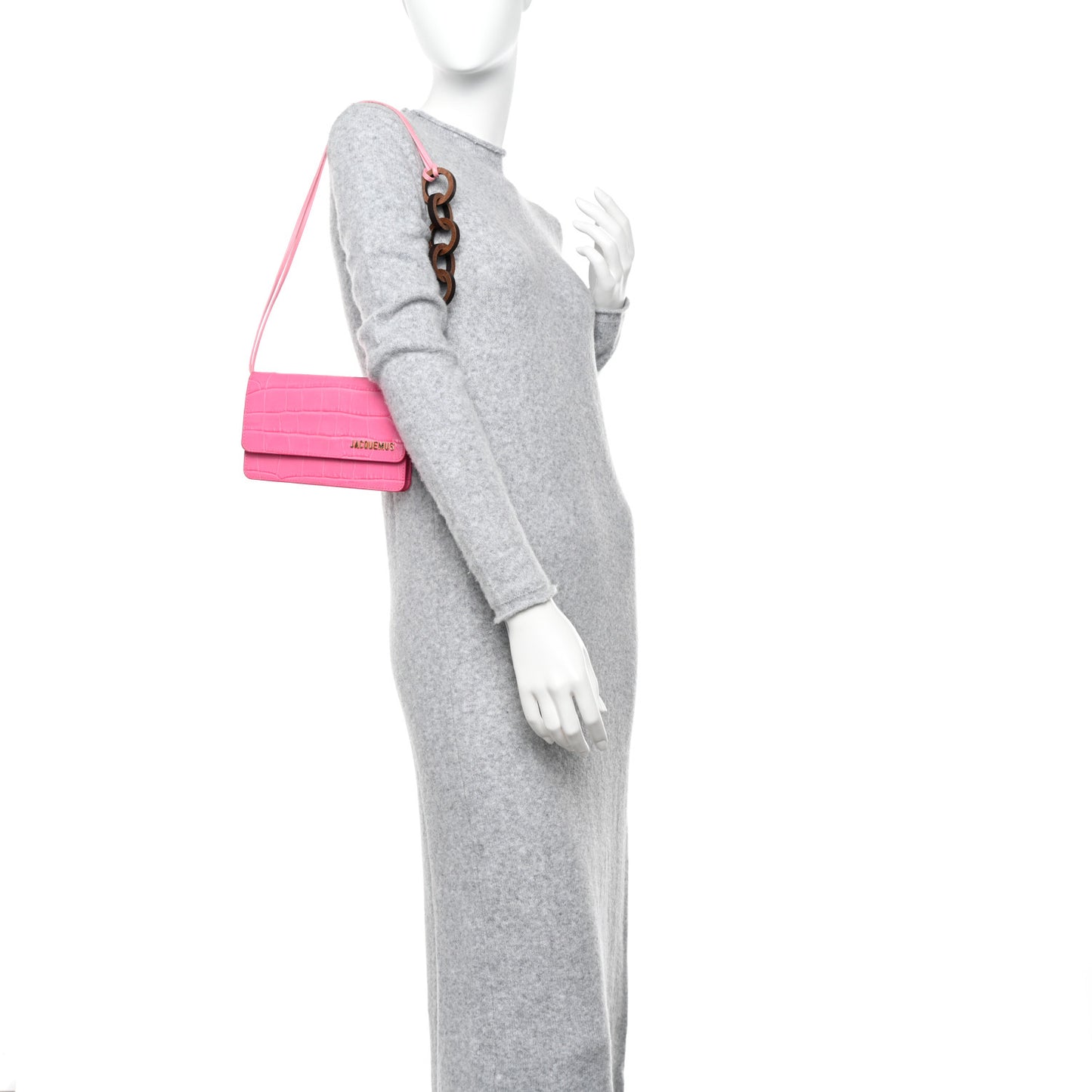 Calfskin Crocodile Embossed Le Riviera Pink