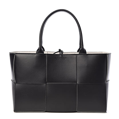 Bottega Veneta Nappa Maxi Intrecciato Medium Arco Tote Black White 1 of 10