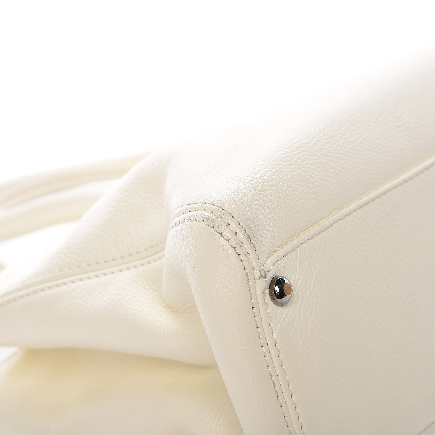 Chanel Calfskin Mademoiselle Lock Cerf Shopper Tote White 23 of 23