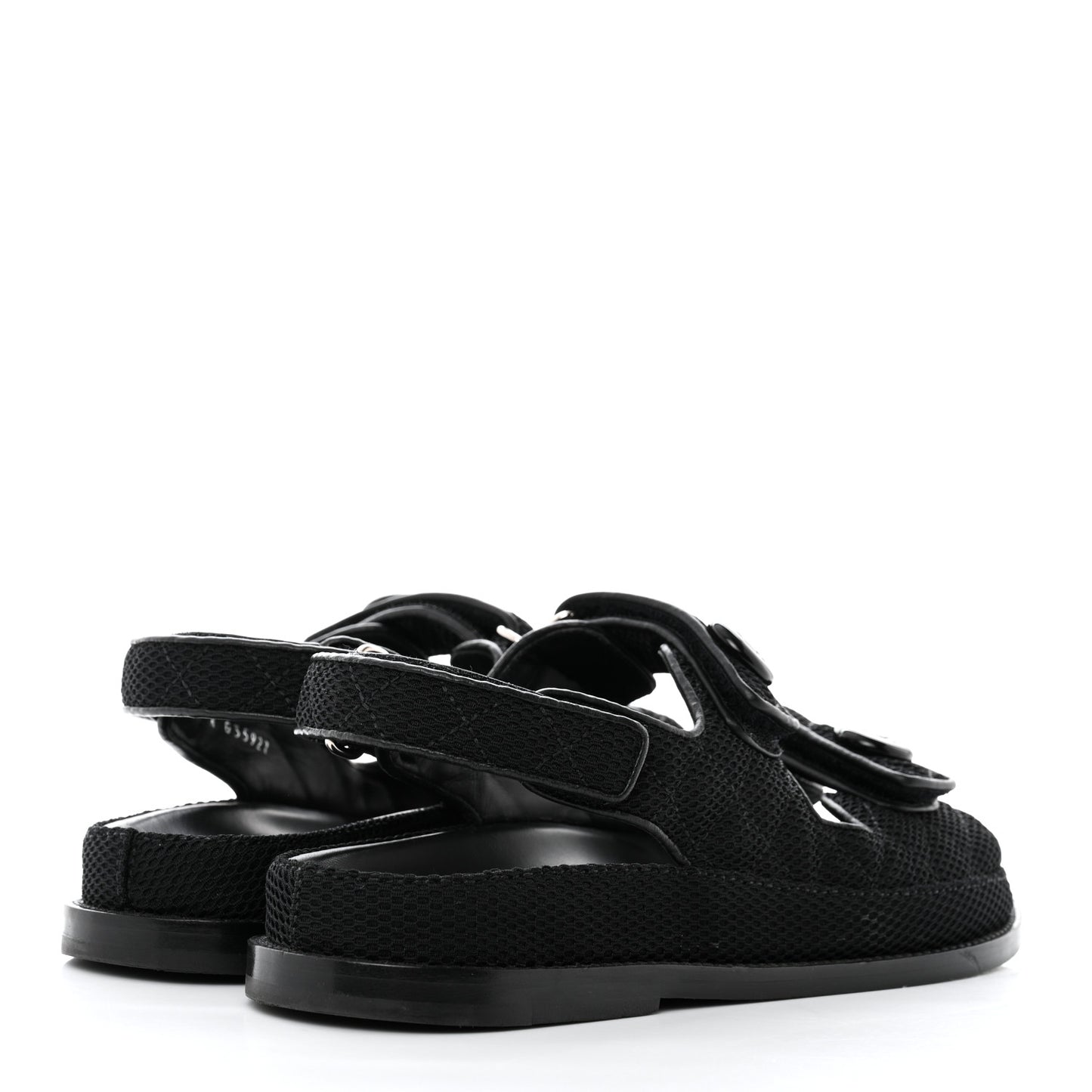 Fabric Velcro Dad Sandals 38 Black