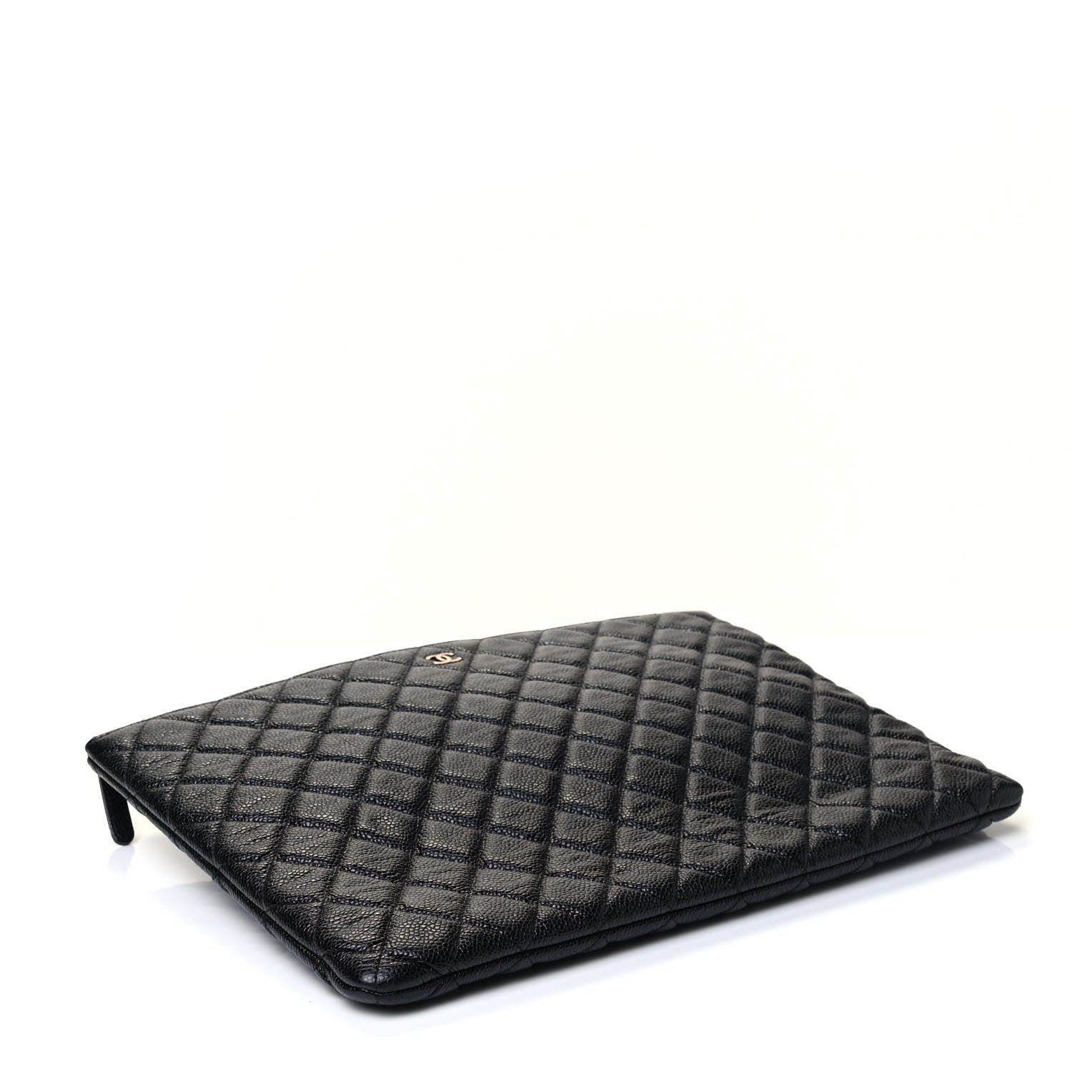 Chanel Caviar Quilted Large Cosmetic Case Black 3 of 4
