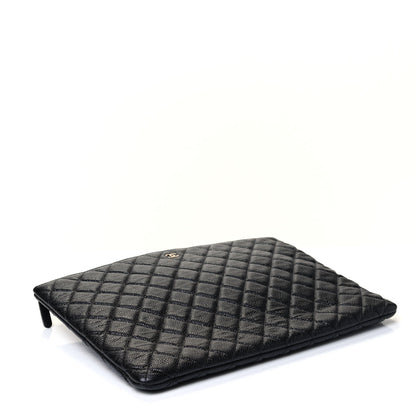 Chanel Caviar Quilted Large Cosmetic Case Black 3 of 4