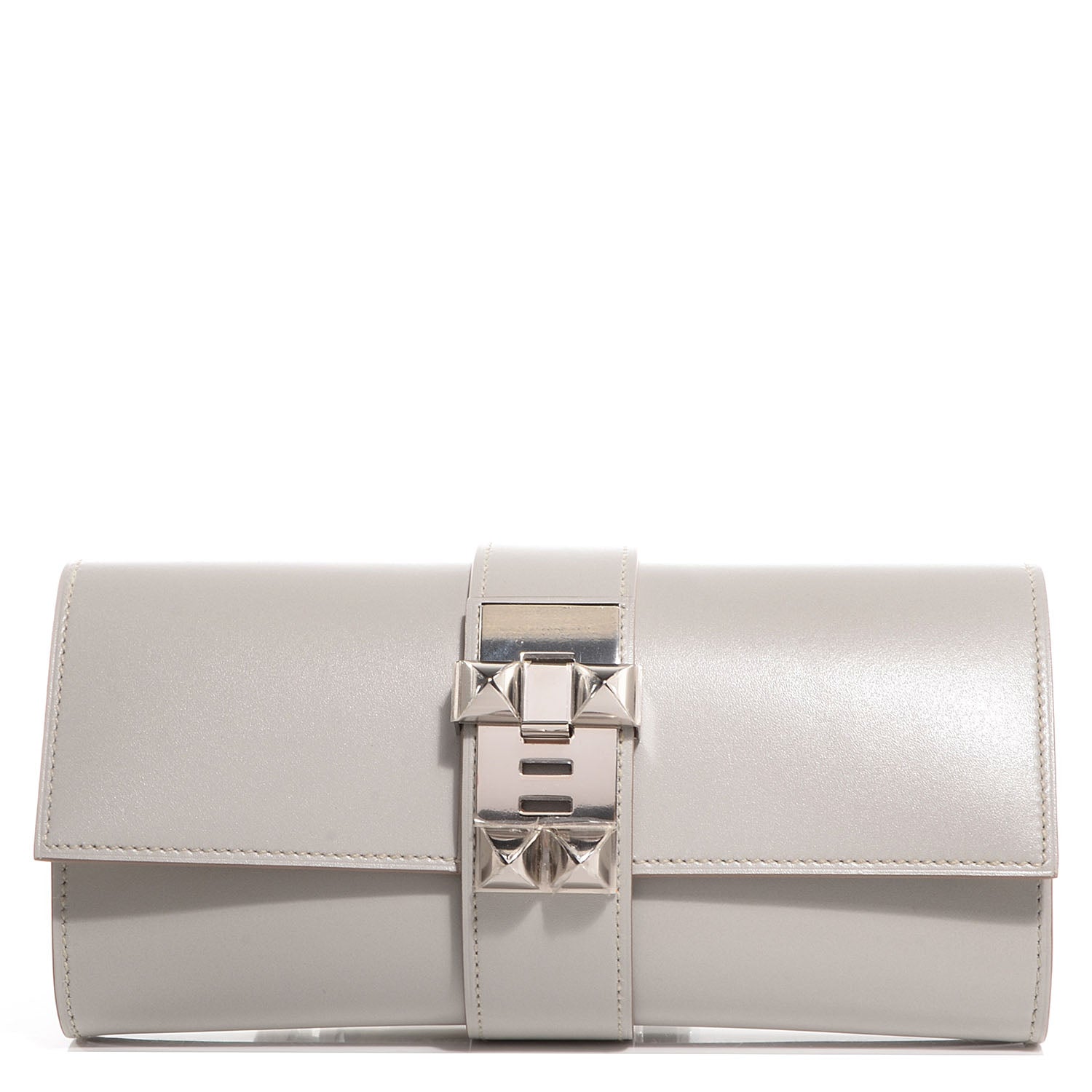 Hermes Tadelakt Medor Clutch 23 Gris Perle 1 of 10