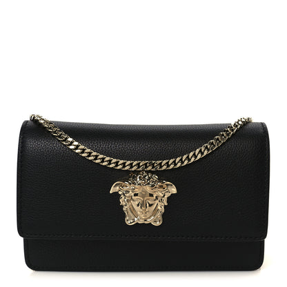 Versace Grained Calfskin Medusa Evening Clutch Bag Black 1 of 10