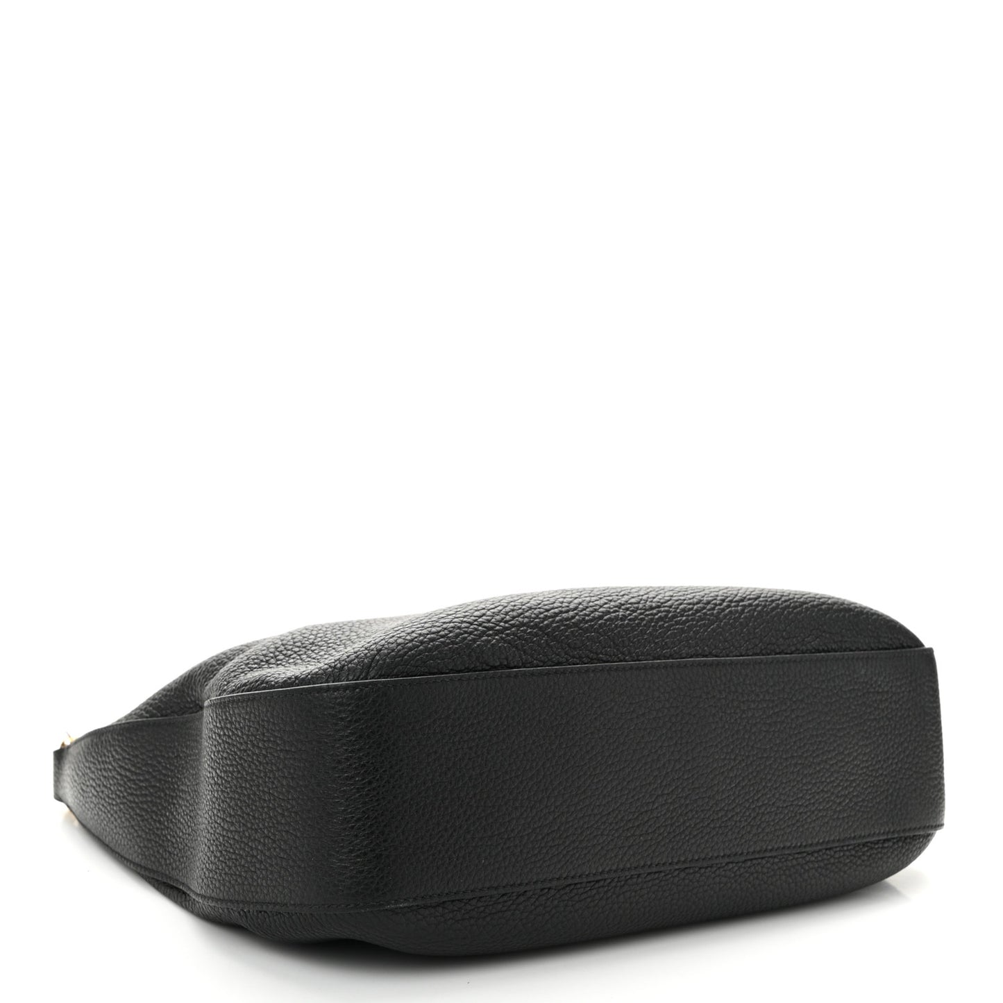 Vitello Daino Soft Zippered Messenger Hobo Black