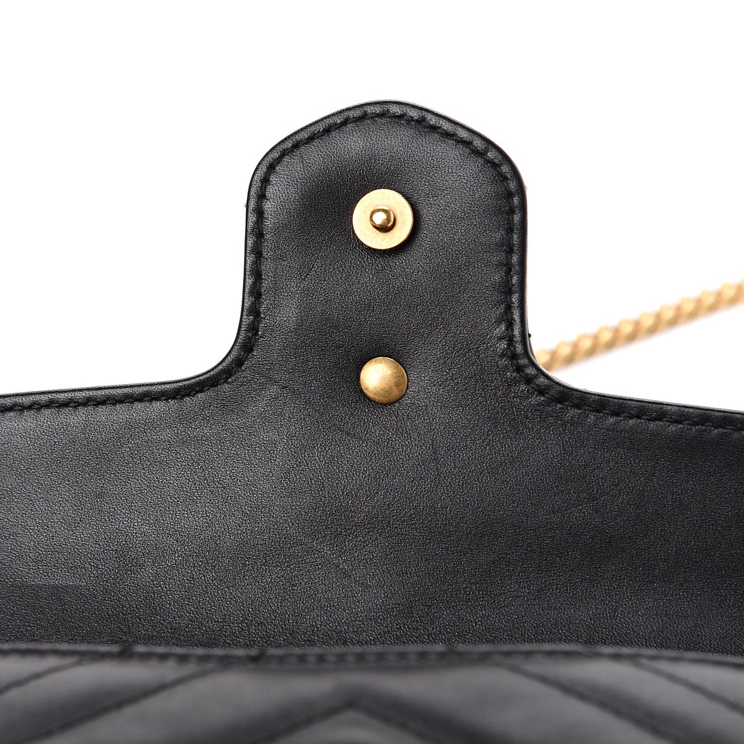 Gucci Calfskin Matelasse Super Mini GG Marmont Shoulder Bag Black 9 of 13