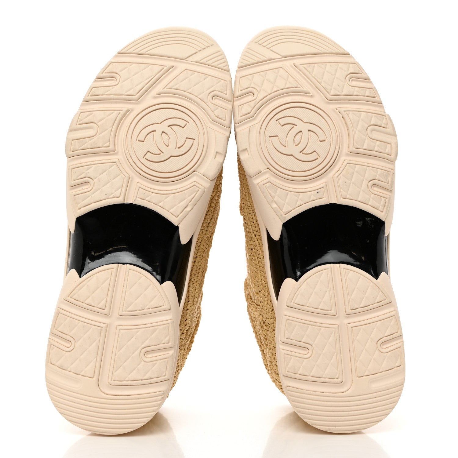 Chanel Braided Raffia Womens CC Sneakers 40 Beige 5 of 8