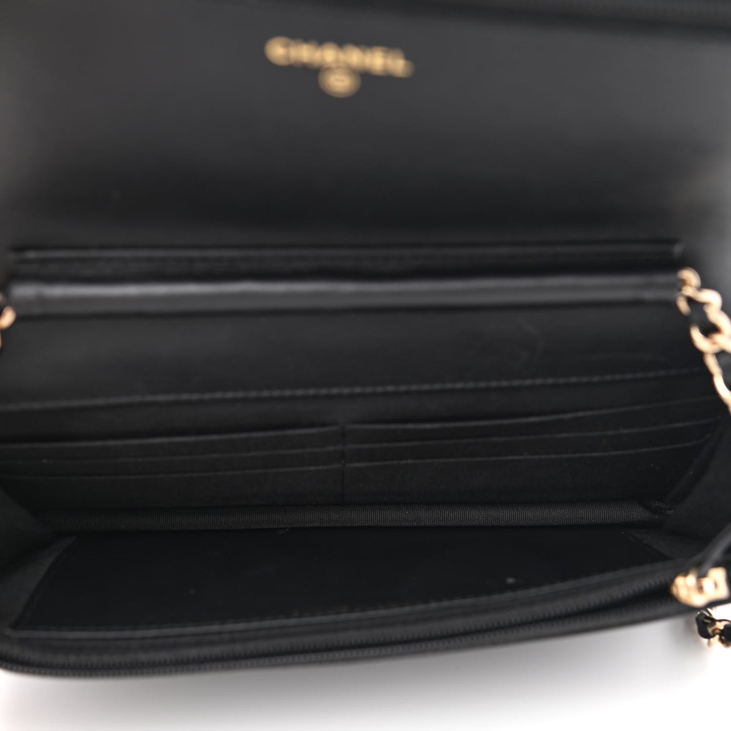 Caviar Quilted Vintage Mademoiselle Wallet On Chain WOC Black