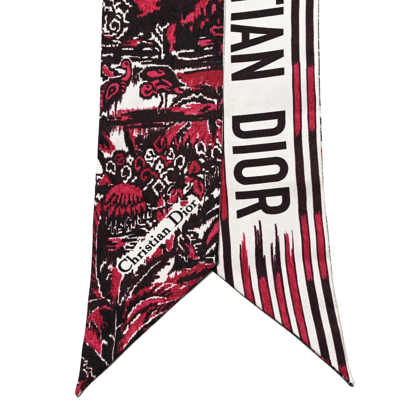 Silk Palm Tree Mitzah Scarf Fantasie Fond Rouge