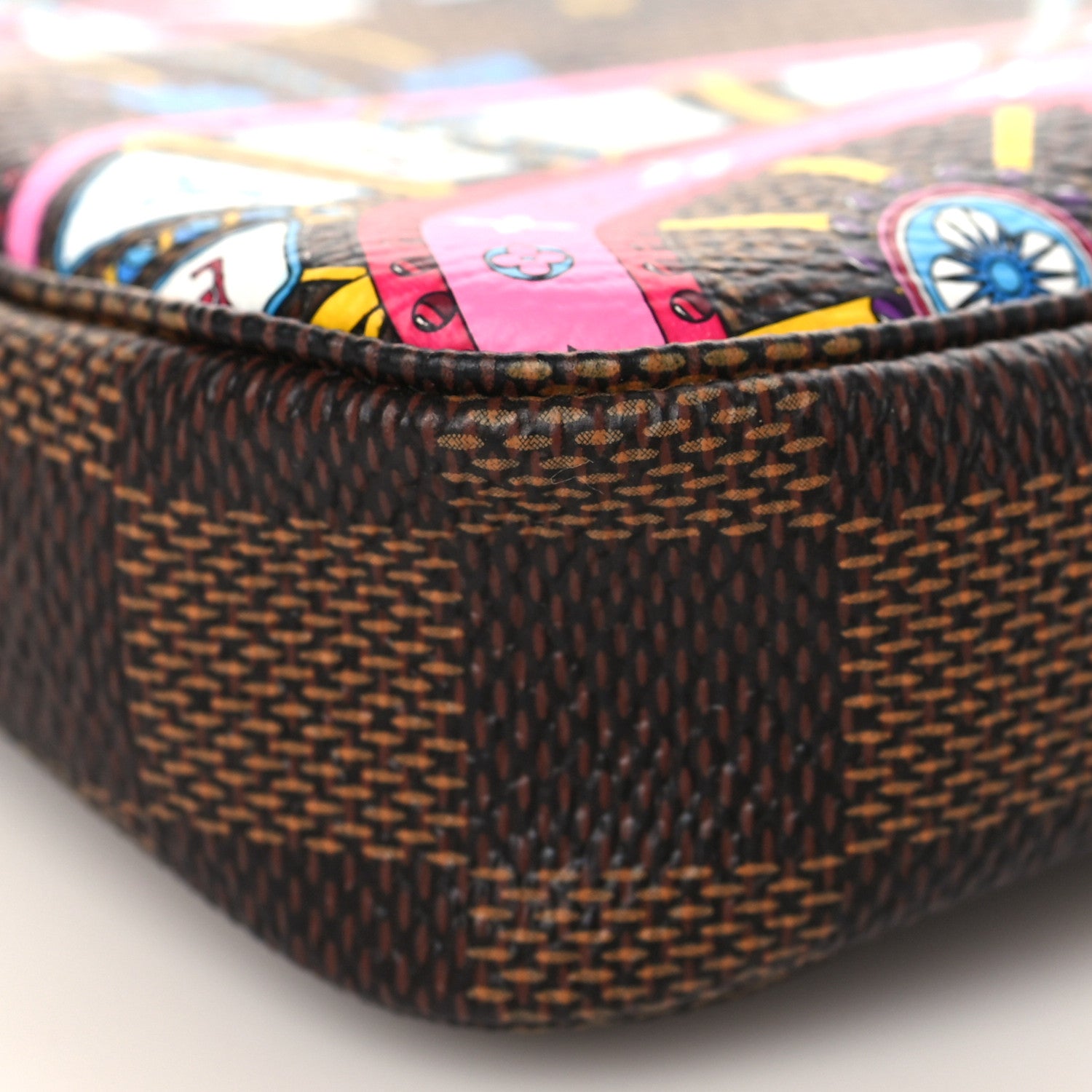 Louis Vuitton Damier Ebene 2020 Christmas Animation Big Wheel Mini Pochette Accessories Rose Ballerine 6 of 8