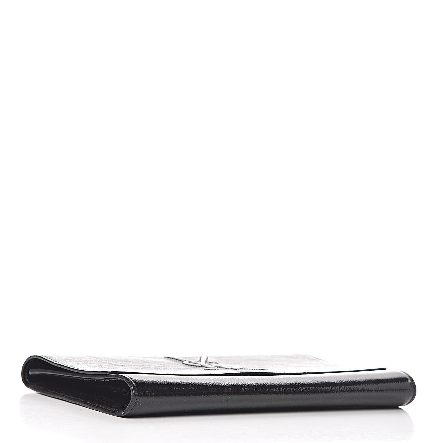 Saint Laurent Textured Patent Monogram Large Belle De Jour Clutch Black 4 of 7