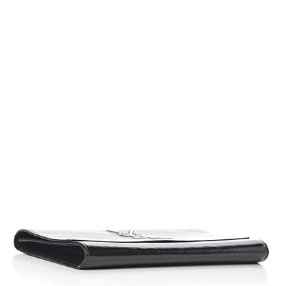 Saint Laurent Textured Patent Monogram Large Belle De Jour Clutch Black 4 of 7