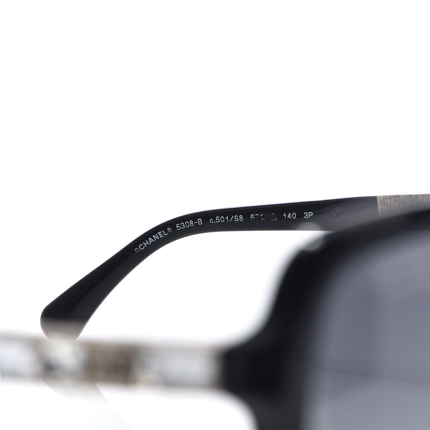 Crystal Baguette Polarized Square Sunglasses 5308-B Black