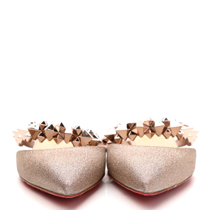 Christian Louboutin Mini Glitter Planet Choc Flat Mules 37 Courtisane Pink Bronze 2 of 8