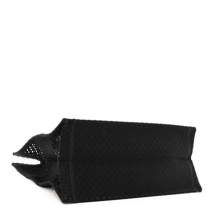 Christian Dior Mesh Embroidered Large Book Tote Black 4 of 10