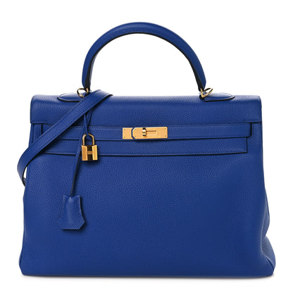 Hermes Togo Kelly Retourne 35 Bleu Electrique 1 of 12