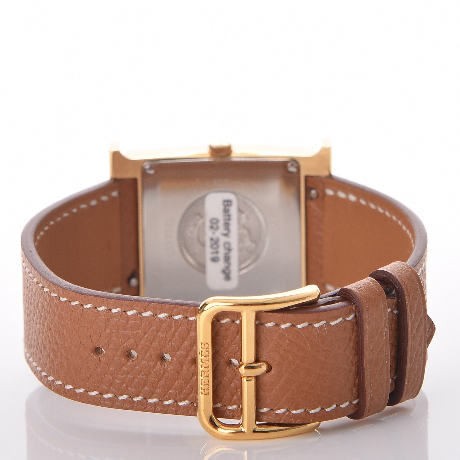 Hermes Stainless Steel Epsom 26mm Heure H Hour Quartz Watch Gold 5 of 9