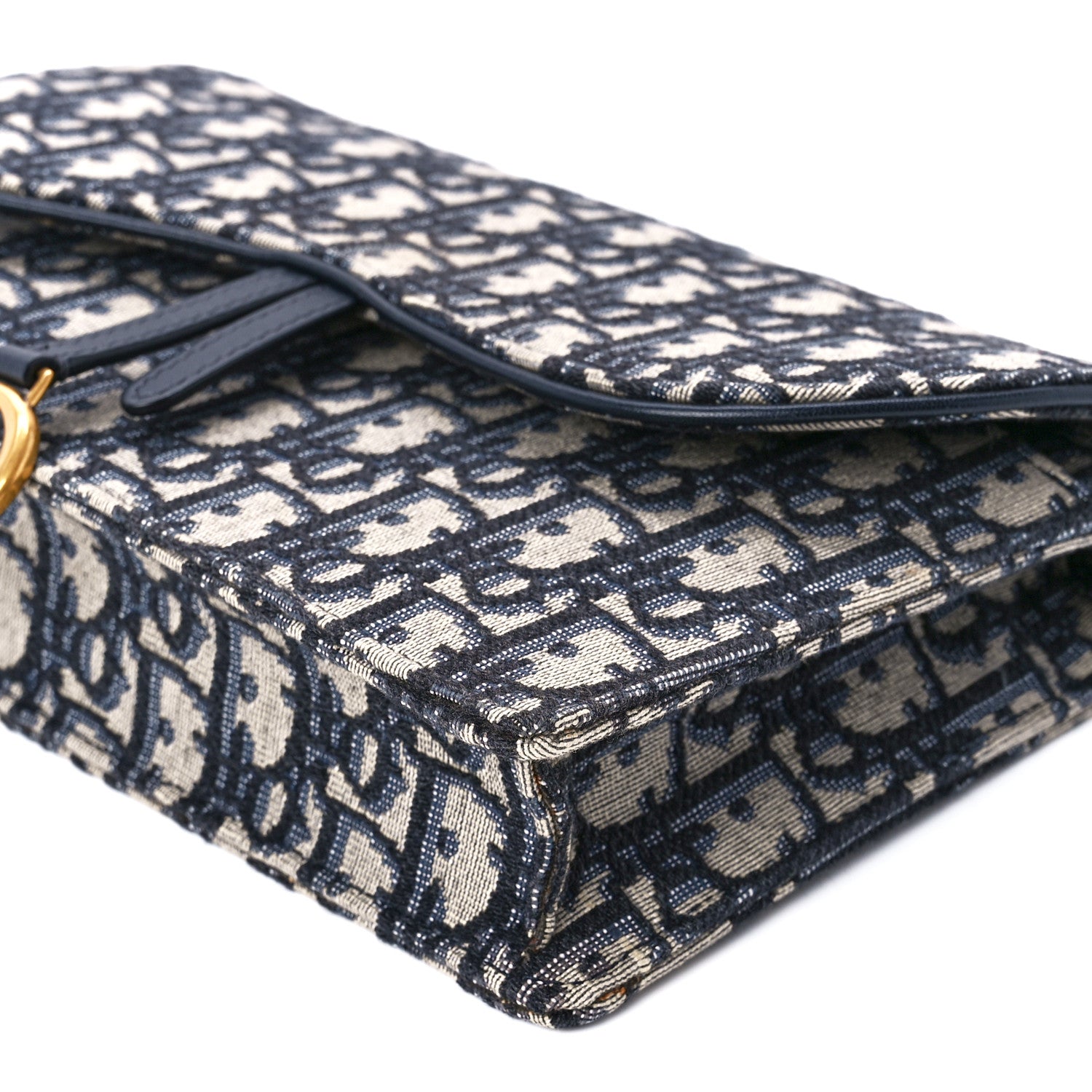 Christian Dior Oblique Saddle Chain Pouch Blue 10 of 11