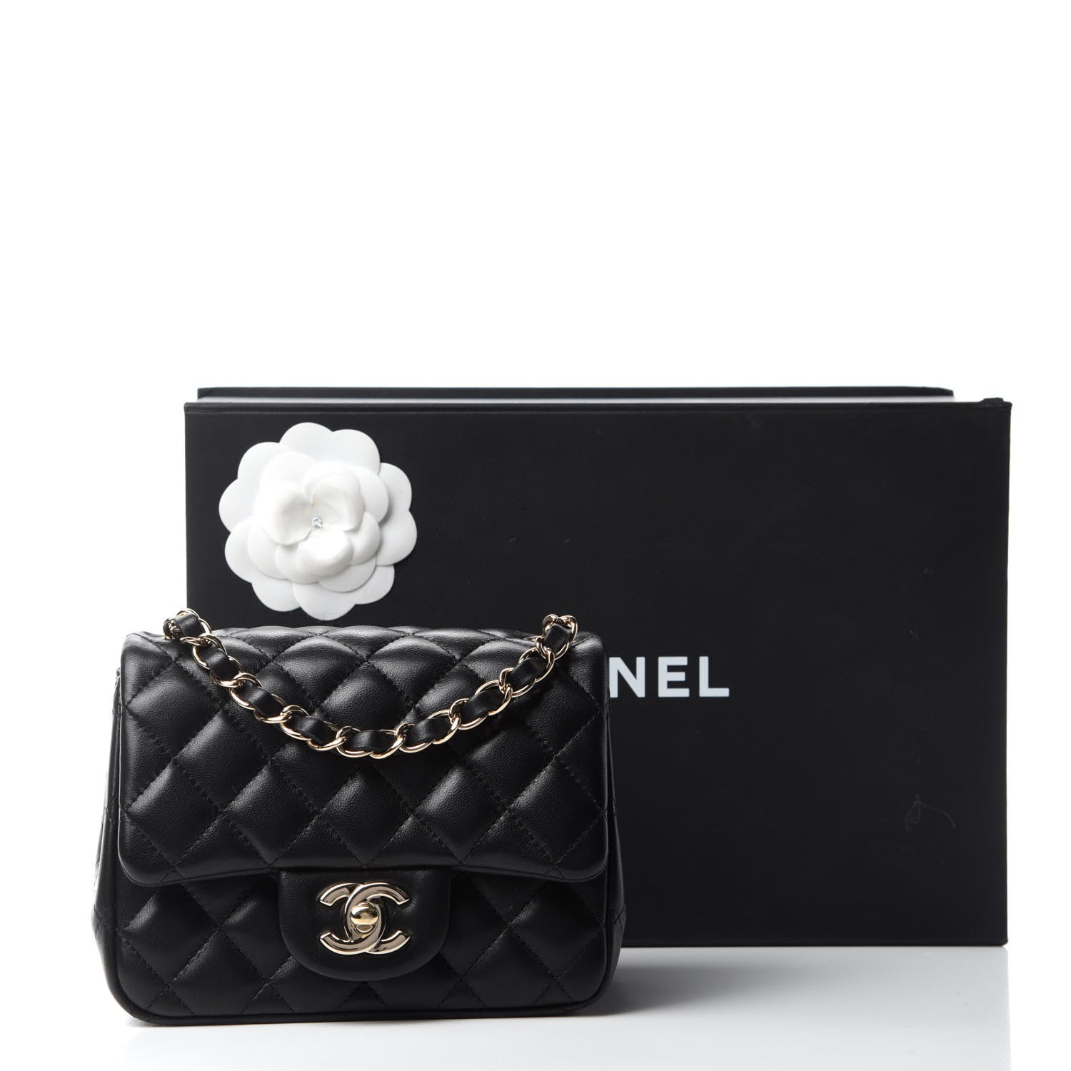Chanel Lambskin Quilted Mini Square Flap Black 12 of 12