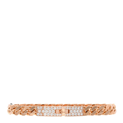 Hermes 18K Rose Gold Diamond PM Kelly Gourmette Bracelet SH 1 of 4