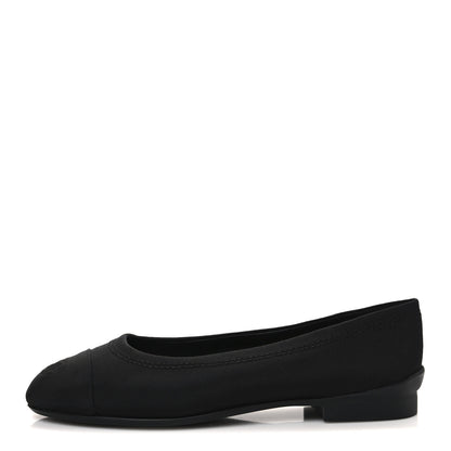Chanel Grosgrain Cap Toe Uniform Ballerina Flats 36.5 Black 1 of 10