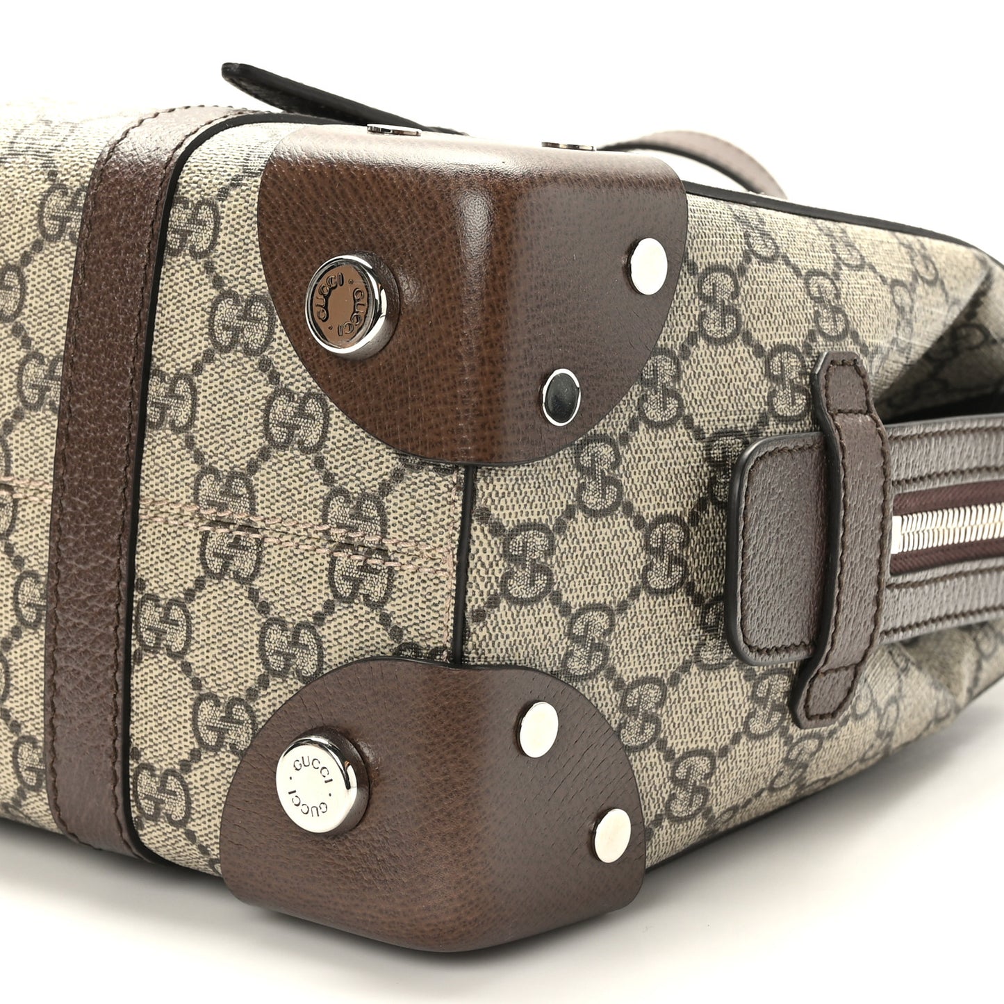 GG Supreme Monogram Textured Dollar Calfskin Small Detail Tote Beige Ebony New Acero